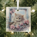 Search for grey and white cat christmas tree decorations Feline