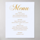 Search for blue and gold wedding menus Elegant