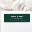 Search for green wedding return address labels Typography