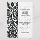 Search for black white red damask wedding invitations Classic