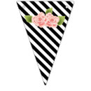 Search for black and white stripes bunting flags Party