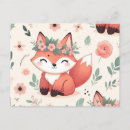 Search for flower fox postcards Cute