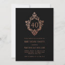 Search for black 40th birthday invitations Classy