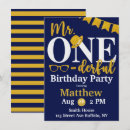 Search for navy and gold birthday invitations Modern trendy