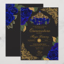Search for royal blue black gold invitations Mis quince anos