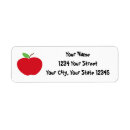 Search for red apple return address labels Teacher