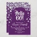 Search for purple white 60th birthday invitations Elegant