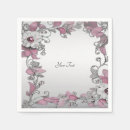 Search for pink and silver wedding napkins Party