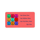 Search for peace sign return address labels Groovy