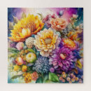 Search for colourful watercolor art puzzles Flowers