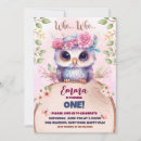Search for pink owl birthday invitations Kids