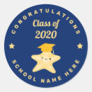 Search for blue and gold graduation stickers College