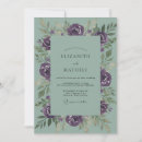 Search for green floral wedding invitations Purple