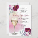 Search for champagne glass birthday invitations Floral