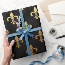 Search for gold fleur de lis wrapping paper Black