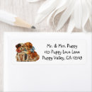 Search for two dogs return address labels Puppies