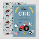 Search for tractor 1st birthday invitations Farmer