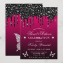 Search for pink black sweet 16 invitations Butterfly