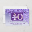 Search for 40th birthday save the dates Glitter