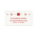 Search for red apple return address labels Fall baby shower