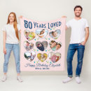 Search for 80th birthday blankets Pink
