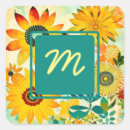 Search for pretty yellow monogram stickers Flowers