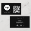 Search for black barcode business cards With qr code