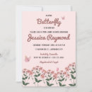 Search for a little butterfly is on her way baby shower invitations Modern