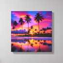 Search for palm tree canvas prints Sunset