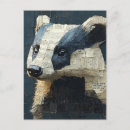 Search for badgers postcards Wildlife