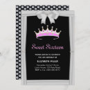 Search for crown sweet 16 invitations Black