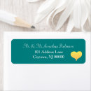 Search for teal heart return address labels White