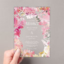 Search for pink flower wedding invitations Floral