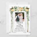 Search for yellow wedding save the dates Watercolor yellow white floral