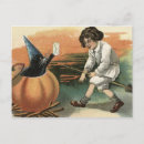 Search for witches broom postcards Black cat