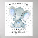 Search for elephant baby shower welcome signs Blue