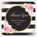 Search for pink and black wedding stickers Thank you