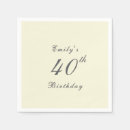 Search for 40th birthday napkins Typography