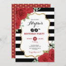 Search for womans gold black red birthday invitations Floral