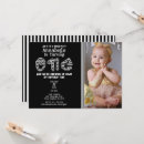 Search for black white 1st birthday invitations Stripes