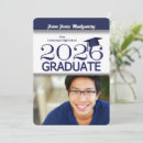 Search for blue and white graduation invitations High school graduation
