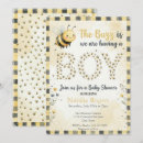 Search for bee baby boy shower invitations Watercolor