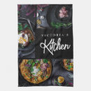 Search for black tea towels Script typography