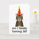 Search for 30th cat birthday cards 30 years old