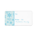Search for snowflake birthday return address labels Blue