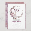 Search for elegant 95th birthday invitations Watercolor