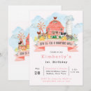 Search for farm animal 1st birthday invitations Girl