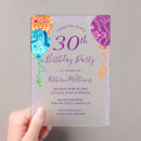 Search for balloons 30th birthday invitations Pink