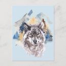Search for wolf postcards Watercolor