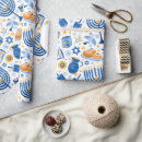 Search for hanukkah candles wrapping paper Blue